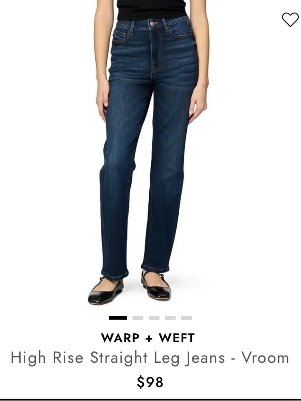 Warp + Weft High-Rise Straight Jeans — Dark Indigo